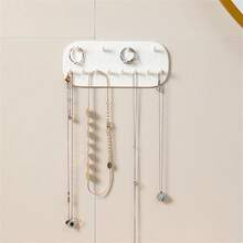 Wall Mounted Jewelry Organizer Display Rack, Hookless Jewelry Holder Hanger