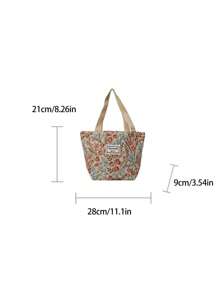 1pc Floral Print Canvas Tote Shoulder Bag, Portable Storage Commuter Bag Student Large Capacity Tote Bag, Embroidered Flower Shoulder Bag, Waterproof Canvas Travel Shoulder Bag, Suitable For Office, School, Travel, Mothers Going Out To Class Commuting Large Capacity, Portable, Suitable For Female College Students, Very Suitable For Back To School, First Day Of School, Middle School, High School, Shopping, Vacation
