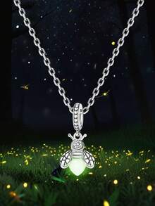 1条925纯银立方氧化锆萤火虫串珠项链，女士项链，送给女朋友的精致周年纪念礼物 - 螢火蟲 - 查看 5