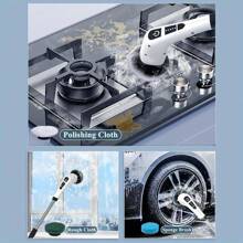 1pc Electric Multi-Functional Cleaning Brush Long Handle Mop Brush Household Extension Telescopic Rod Kitchen Bathroom Toilet Cleaning Magic Seven Brush Heads For A Variety Of Scenarios