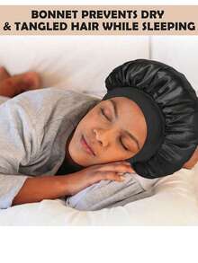 10-delars set med hårstylingverktyg för sömn, locktång, 1 sidenörngott för hår och hud, Queen-set, värmefritt locktångsset för siden, locktång för natten, 1 mjuk ögonmask för sömn, 1 nattmössa för sömn, set med nödvändiga sömnverktyg - Svart - Visa 4