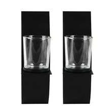 Futchoy Portavelas de pared - Negro - Ver 6