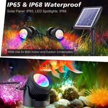 Solar Teichleuchten Unterwasser, 3-in-1 RGB farbwechselnde Unterwasser-Teichleuchten, wasserdichte LED Landschaftsbeleuchtung für Fischteich Garten Hof Pool Wasserfall Dekoration (RGB)
