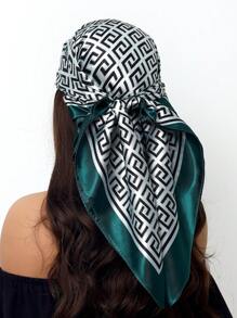 1 peça de cachecol moderno para todas as estações, cachecol quadrado estampado para mulheres, bandana feminina para uso diário, novo lenço de cabeça com proteção solar