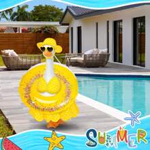 5 Pcs/Set Hawaiian Goose Outfit Summer Porch Goose Outfits Bikini Goose Clothes Cute Goose Costume For Outdoor Garden Yard Decor