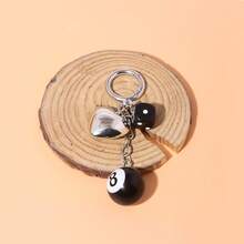 1pc Unisex Fashion Lucky Dice Keychain, New Style Cool Multifaceted Dice Pool Ball Phone Case Bag Car Key Chain Pendant Suitable For Backpacks, Cars, Rooms Car Accessories Bag Charm School Star Cute Goth Y2k - Black - View 7