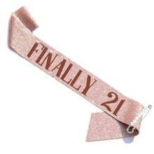 21st Birthday Sash & Rhinestone Tiara Set, 21st Year Old Birthday Gifts For Her Party Supplies Decorations For Women (Glitter Silver&Glitter Golden&Glitter Rose Golden)