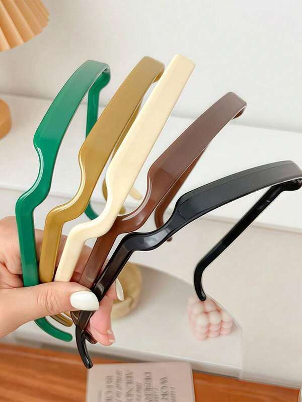 3pcs/1pc Solid-Color Casual ABS Square Hairbands For Women, Invisible Hair Hoops, Fixing Headbands, Women's Accessories, Hairband, Hair Hoop