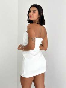 Women Short Dresses - trắng - Xem 2