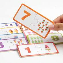 Cartes puzzle d'appariement de nombres, jeu de puzzle de cognition des nombres, jouets d'apprentissage de l'arithmétique familiale, cadeau d'anniversaire, cadeau de la Fête des enfants