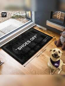 Plush Letter Design, Black & White, Suitable For Kitchen/Living Room, Bedroom Or Study, Study Pad | Bold Contrast Design | Plush Polyester Pad - Multicolor - View 7