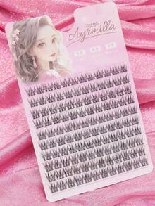 AYRMILLA 10 Rows False Eyelashes Natural Fish Tail Fairyultrafine Stem Feather Fan Fish Tail Grafting Eyelash Cross Wedding Party And Club Daily Work Meeting Natural False Eyelashes Are Comfortable To Wear Fairy Beginner Curling Planting False Eyelashes - C - 查看 3