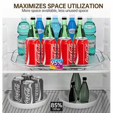 1pc Kitchen Rotating Spice Rack, Tabletop Fridge Square Rotating Storage Rack, Beverage Storage Organizer Tray