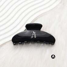 1 Piece Personalized Name Black Basic Vintage Letters Rhinestone Women Hair Claw Clip For Women - Black - View 11