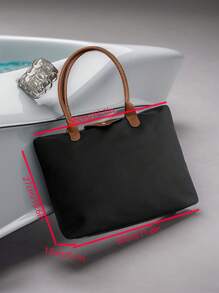 1-Piece Simple And Versatile Casual Versatile Solid Color Large Zipper Large Capacity Shoulder Tote Bag For Women Can Be Worn Cross-Body Suitable For Shopping, Vacation, Work And Commuting Women's Fashion Shoulder Tote Bag, School Supplies, School Bag, School Handbag, School Tote Bag, School Bookbag, Back To School Bags, Waterproof, Lightweight, Portable, Foldable, Classic Casual, Business Casual, Suitable For Teen Girls Women College Students, White-Collar Workers, Perfect For Back To School, First Day Of School, Holiday