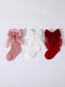 6 Pairs Baby Butterfly Princess Mid-Calf Socks, Infant Floor Socks