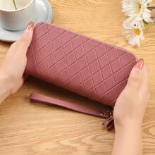 New Style Women Long Wallet, Fashion Clutch Hand Bag, Double-Zipper Cell Phone Purse With Large Capacity & Multiple Card Slots, Suitable For Daily Use, Shopping, Office, Outings, Mother's Day/Birthday Gift
