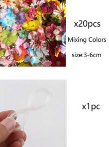 21pcs DIY Hanging Flower Garland With Fishline - 20pcs Polyester Artificial Flowers, Random Color Floating Petals, Spring Decorative Petal Rainfall Scene, For Weddings And Engagements, Wedding Decoration | Vibrant Flower Garland | Artificial Flowers, Flower Decorations