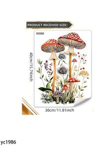 1pc Enchanting Forest Mushroom & Dandelion Wall Decal, Durable PVC, Contemporary Style For Modern Home Atmosphere In Living Room, Bedroom, Hallway - Multicolor - View 13
