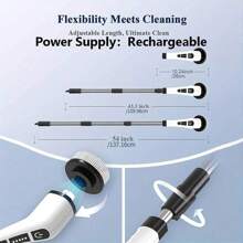 1pc Electric Multi-Functional Cleaning Brush Long Handle Mop Brush Household Extension Telescopic Rod Kitchen Bathroom Toilet Cleaning Magic Seven Brush Heads For A Variety Of Scenarios