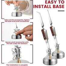 Third Hand Tweezers With 360 Degree Rotating Circular Base, Lockable For Jewelry Making, Welding And Repair - Silver - View 3