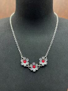 1 Set Fashion Retro Bohemian Style Zinc Alloy Flower/Lightning/Cow Head 3-Layer Pendant Necklace That Can Be Matched Freely, Flower Earrings Pendant, Suitable For Women/Girls To Match Daily Clothes, Party Accessories, Jewelry Gift For Family/Friends/Yourself
