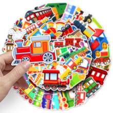 50pcs Cartoon Train Doodle Stickers For Scrapbooking, Drawing Board, Phone Case, Decorative Stickers Room Decor Wall Decor Wall Sticker