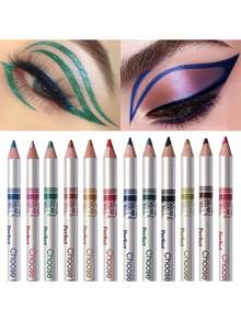 12 件超显色闪光和哑光眼线笔套装 | 不结块，不刺激 | 打造大胆眼线妆容 Atrevidos | 派对和日常彩妆 - 彩色 - 查看 3