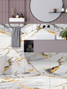 10 pegatinas adhesivas de vinilo de Salpicadero de PVC de mármol artificial autoadhesivo, pegatinas de pared autoadhesivas de corte DIY, resistentes al calor para salpicaderos de azulejos en paredes de baño y cocina, cocina, chimenea, lavadero, paredes de caravana, a prueba de agua, también para sala de estar, dormitorio y pared posterior de TV (5.9/7.87/11.8/15.7/11.4 X 22.4 pulgadas)