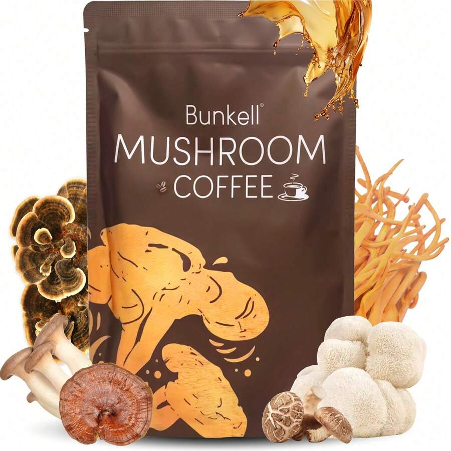 Mushroom Coffee Powder, Supports Energy & Focus, Less Caffeine For Sleep - 1 瓶 - 查看 1