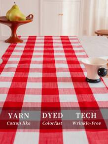 1 Stück karierter Tischläufer, einfaches Hahnentrittmuster, dekorativ, minimalistischer nordischer Stil, maschinenwaschbar, geeignet für Weihnachten, Halloween, Restaurants, Schlafzimmer, Küchen, Wohnzimmer und weitere Anwendungsfälle, verschiedene Größen erhältlich