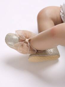 Fashionable Newborn Infant Girl Shoes, Elegant Noble Princess Shoes, Comfortable Soft Sole Anti-Slip Casual Flat Shoes