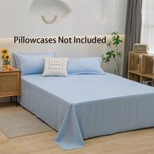 1pc Plain Color Breathable Bedsheet For Children, Single, Twin Or Double Bed, Bedroom Use, Boys Or Girls - A - View 20
