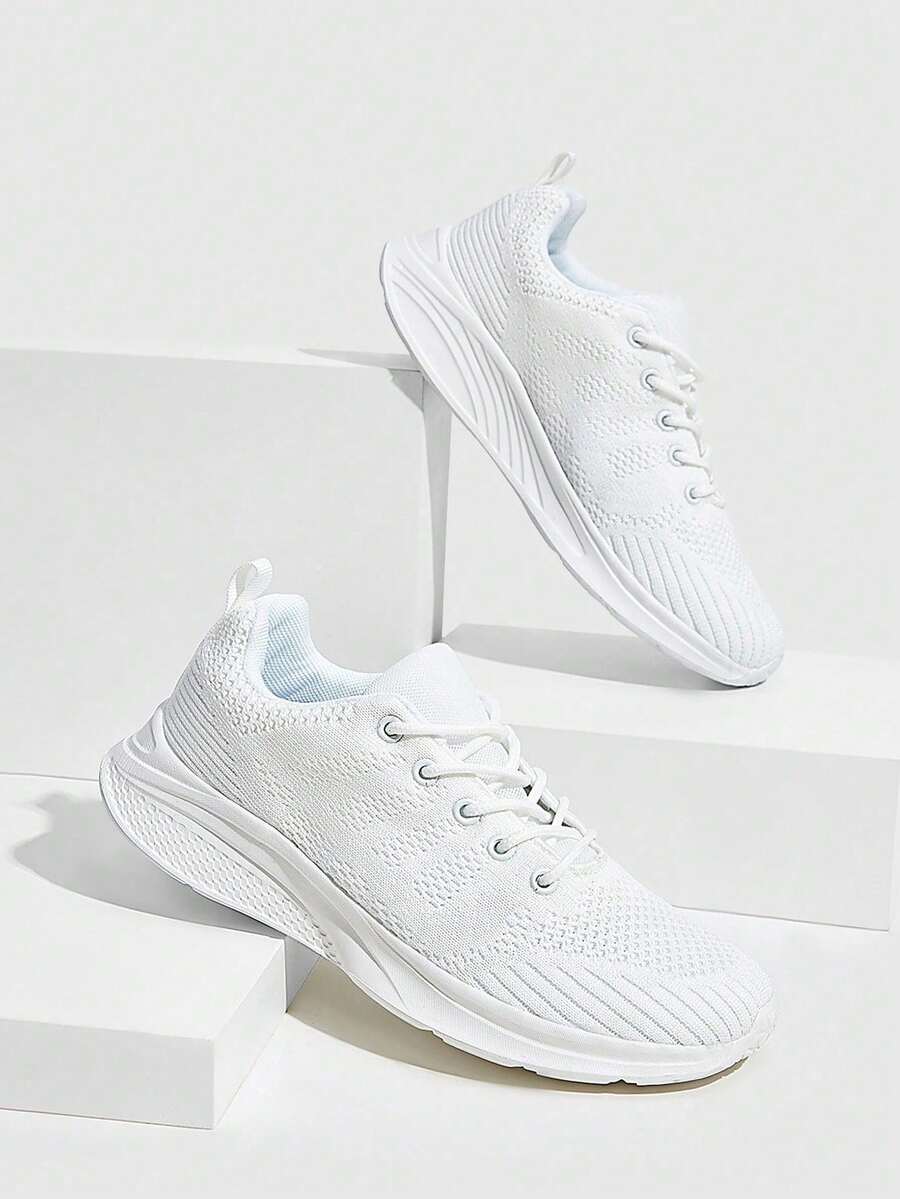 New Casual Running Shoes For Women, Breathable Soft Sole Sport Shoes, Spring/Summer - White - View 1
