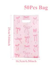 10/25/50pcs Pink Bow Gift Bags, Pink Bow Birthday Party Gift Packaging Bags, Thank You Gift Tote Bags, Pink Bow Themed Baby Shower Wedding Party Favor Supplies, Pink Bow Multipurpose Gift Wrapping Supplies, Pink Bow Birthday Party Decorations, Baby Shower Decorations, Pink Bow Birthday Party Decor, Happy Birthday Party Supplies, Pink Bow Decorations, Birthday Party Favors