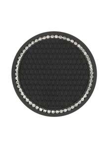 1pc Rhinestone Heart Decor Car Coaster,Packs Bling Car Cup Holder Coaster,