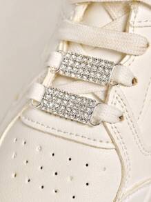 2 Peças Elegante decoração metálica vazada para sapatos com strass brilhantes e pérolas falsas, adequada para botas e tênis