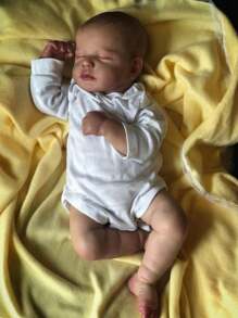 50cm Sleeping Baby Reborn Doll With 3D-Paint Skin And Vein, Like Real 20inch Handmade (Soft Vinyl Limb, Cloth Body) Newborn Baby Boy And Girl Birthday Gift Bedtime Toy For 3+ Kids