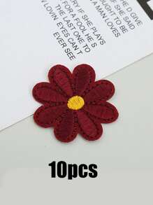 10pcs Daisy Embroidered Patch, Daisy Shaped Flower Design Iron-On Patch, Embroidered Daisy Patch For DIY Sewing  ,Suitable For Diy Clothing, Hats, Bags, Shoes, Phone Cases, Iron-On Design