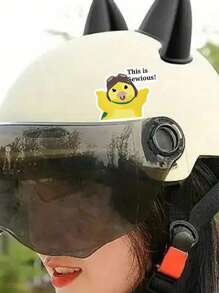 1/3pcs "This Is Sewious" Humorous Stickers, Adorable Yellow Chick With Green Scarf & Goggles, Pilot-Themed Design, Decorate Your Laptop, Water Bottle, Journal, Skins, Guitars, Helmets, Office Supplies, School, Skateboards, Luggage, And Other Funny Decal,School Supplies,Back To School