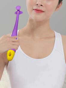 1pc Purple Wood Meridian Calabash Massage Stick - Purple - View 7