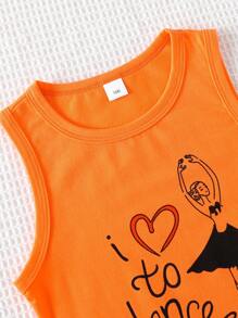 3pcs Girls' Sleeveless Heart & Girl Print Round Neck Tank Tops, Summer Young Girl Tops Multi Pack