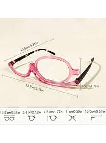 1 Pair Of Enlarged Presbyopia Glasses, Rotating Makeup Glasses, Folding Glasses, Cosmetic Universal Glasses,Makeup,Cheap,Room Decor,Vanity,Travel,Bedroom,Makeup Accessories