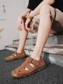 New Korean Style Summer Sandals Men Breathable Casual Shoes Roman Sandals Men Fashionable Versatile Beach Shoes - Brown - View 5