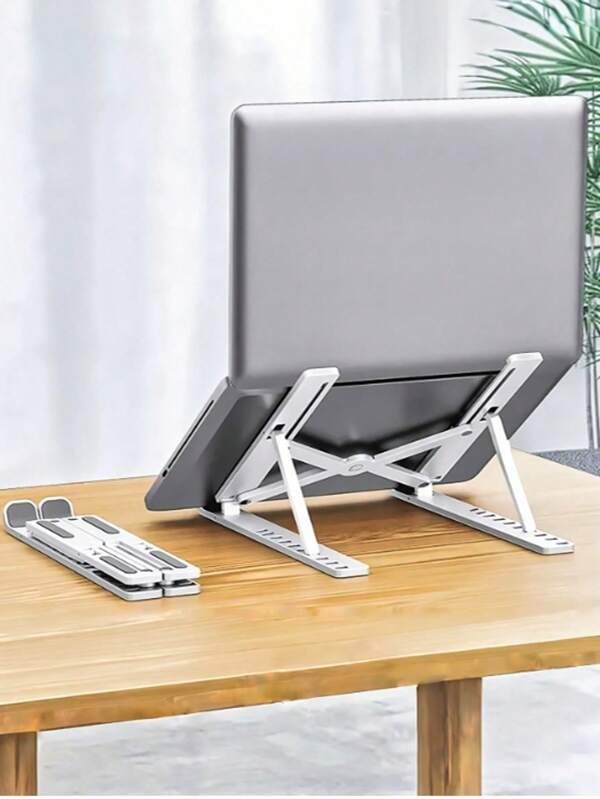 1pc Ergonomic Laptop Stand, Portable Plastic Holder For IPad, Smartphone, Adjustable 10 Angles, Fits 12-18 Inch Laptops, Suitable For Office, Home, Travel