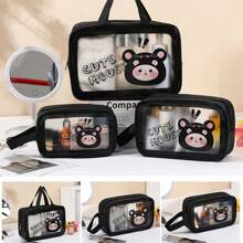 New Dry Wet Separation Cute Wash Bag, Large Capacity Travel Storage, Portable Bathing, Swimming, Beach Storage, Cosmetics Waterproof Bag Three Pieces Set Graduation