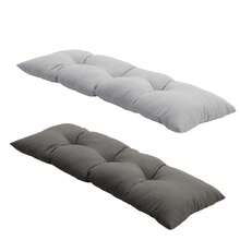 Living And Home Tufted Outdoor Bench Cushion - Weather-Resistant Rectangular Seat Pad In Light/Dark Grey (120cm Premium Comfort) - 深灰色 - 查看 7
