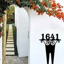 Personalized Address Sign Custom House Number Sign Plaque Address Plaque House Address Numbers For Outside Home Lawn Yard Ground Garden Bell Style With 2 Stakes - Black - View 4