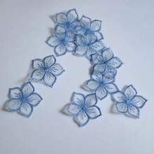 10 件迷你彩色花卉欧根纱贴花、婚纱头饰装饰贴片 - 彩色 - 查看 10