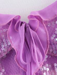 ZEVITY Women's Sequin Patchwork Camisole Top 2501 - Purple - View 4